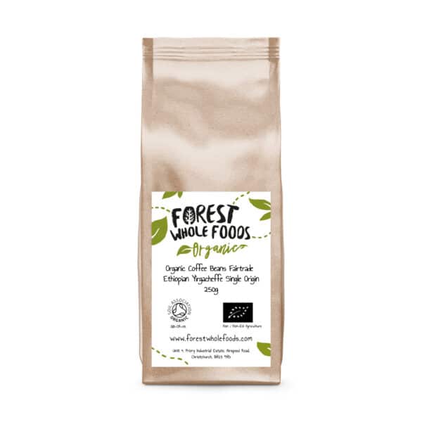 Organic Coffee Beans Fairtrade Ethiopian Yirgacheffe Single Origin 250g