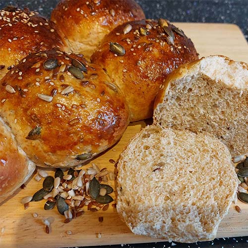 four seed mix bread rolls