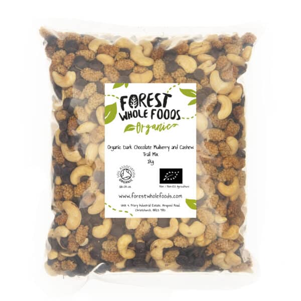 Organic Dark Chocolate Mulberry and Cashew Trail Mix 1kg