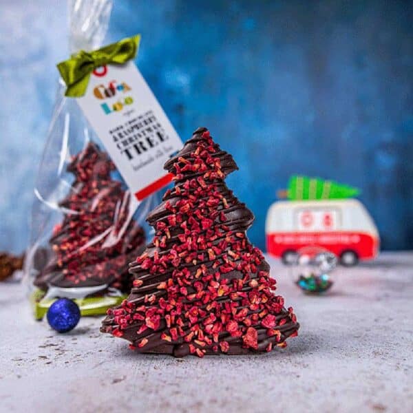 Cocoa Loco Organic Dark Chocolate & Raspberry Christmas Tree 150g