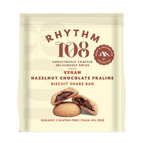 Rhythm 108 Organic Hazelnut & Chocolate Praline Biscuits 135g