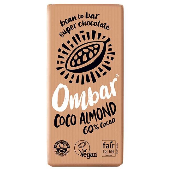 Ombar Organic Coco Almond Chocolate 60% 70g