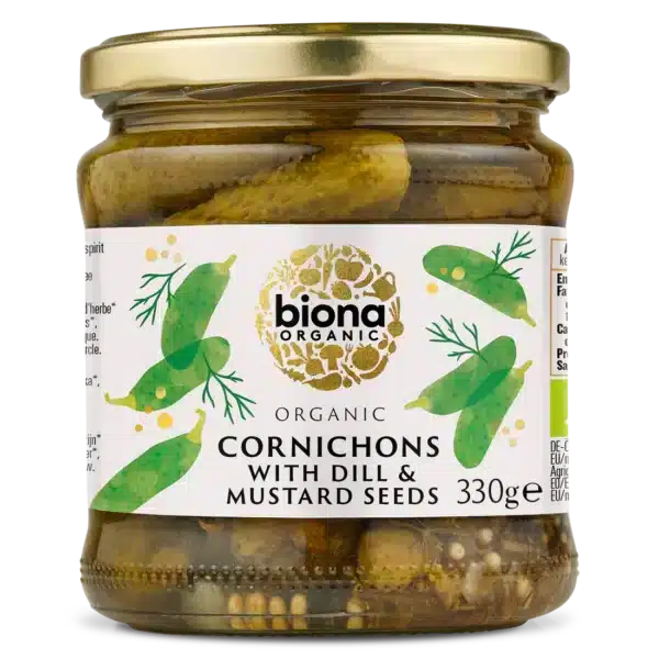 Biona Organic Cornichons (Baby Gherkins) 330g