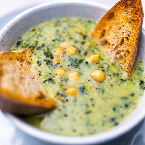CREAMY CHICKPEA AND VEGETABLE SOUP