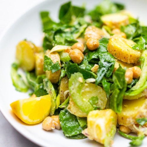 CREAMY POTATO AND SPINACH SALAD