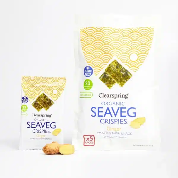 Organic Seaveg Crispies Multipack - Ginger (Crispy Seaweed Thins) 4g x 5