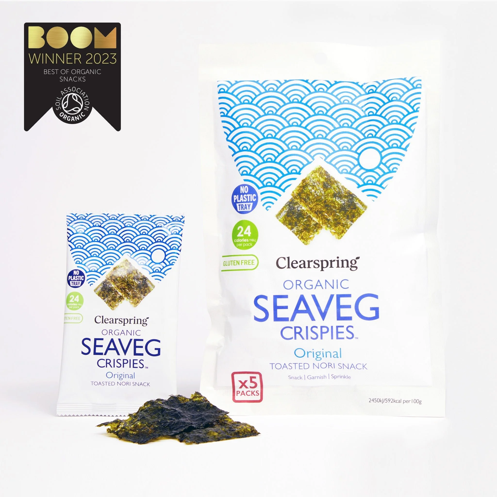 Organic Seaveg Crispies Multipack - Original (Crispy Seaweed Thins) 4g x 5
