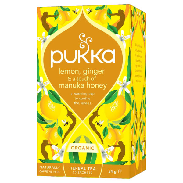 Pukka Organic Lemon Ginger & Manuka Honey Tea 20 Tea Bags