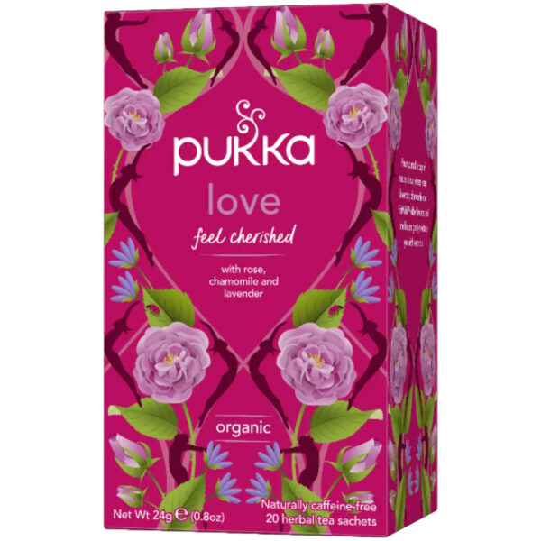 Pukka Organic Love With Rose Chamomile & Lavender Tea 20 Tea Bags