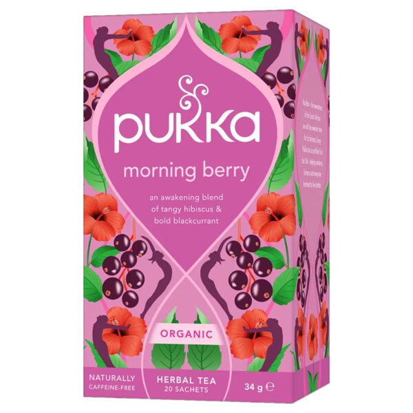 Pukka Organic Morning Berry Rooibos Ginseng & Blackcurrant Tea 20 Tea Bags