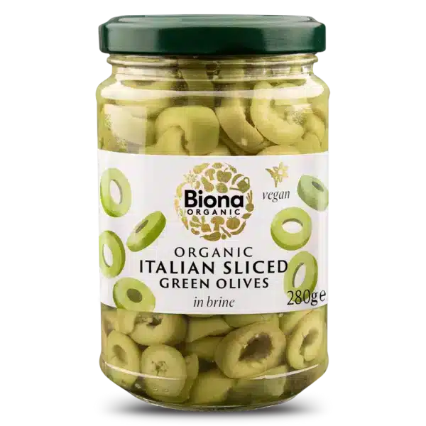 Biona Organic Italian Sliced Green Olives 280g