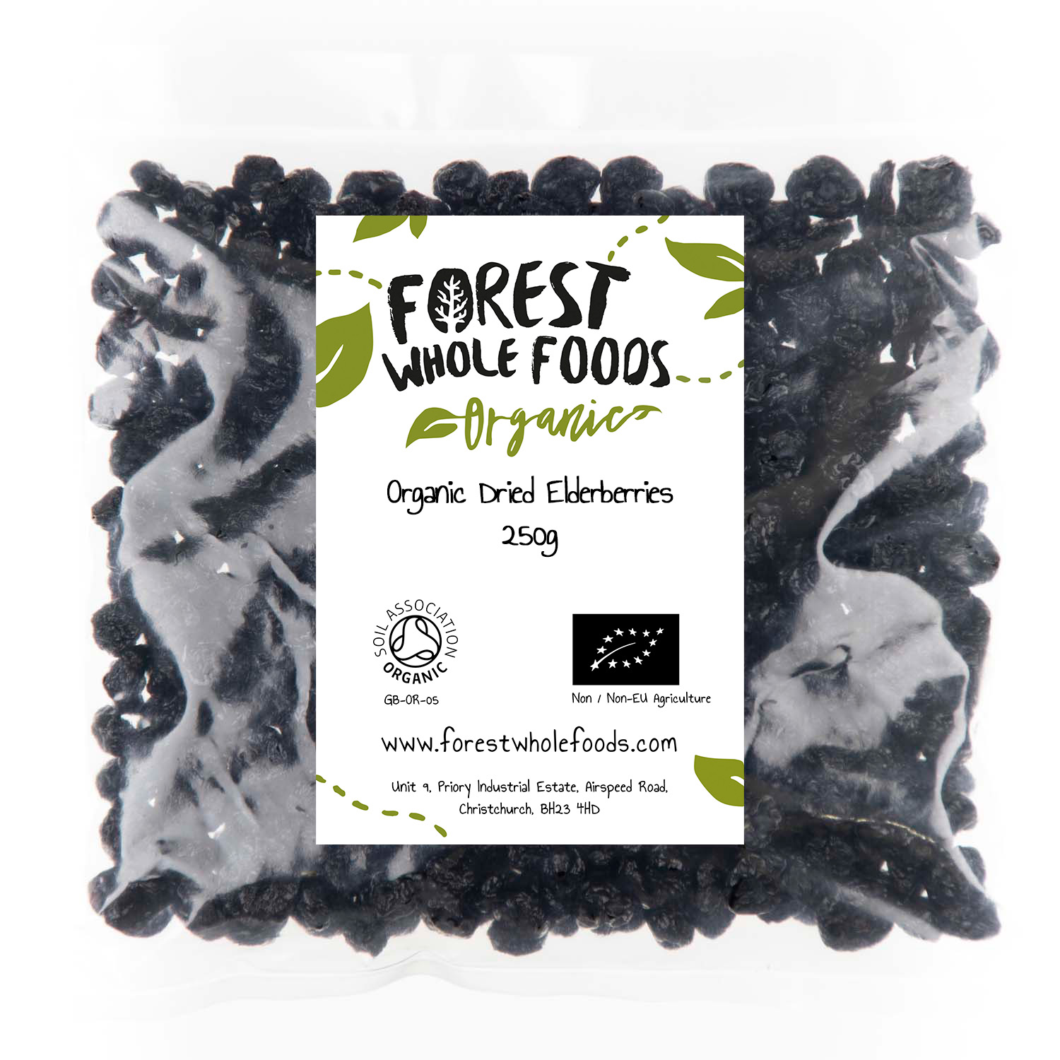 Organic Dried Elderberries 250g